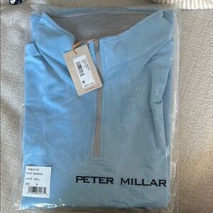 Peter Millar Light Blue Quarter-Zip Pullover